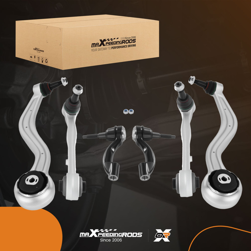 6pcs Front Lower Control Arms Tie Rods Kit compatible for Cadillac ATS 2013-2019 RWD