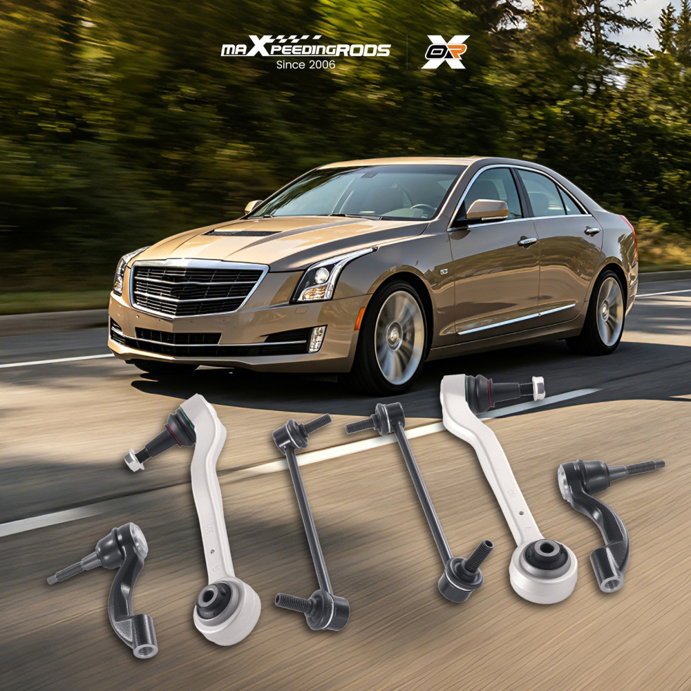 6x Front Lower Rearward Control Arms Tie Rod Kit compatible for Cadillac ATS 2013-2019 AWD