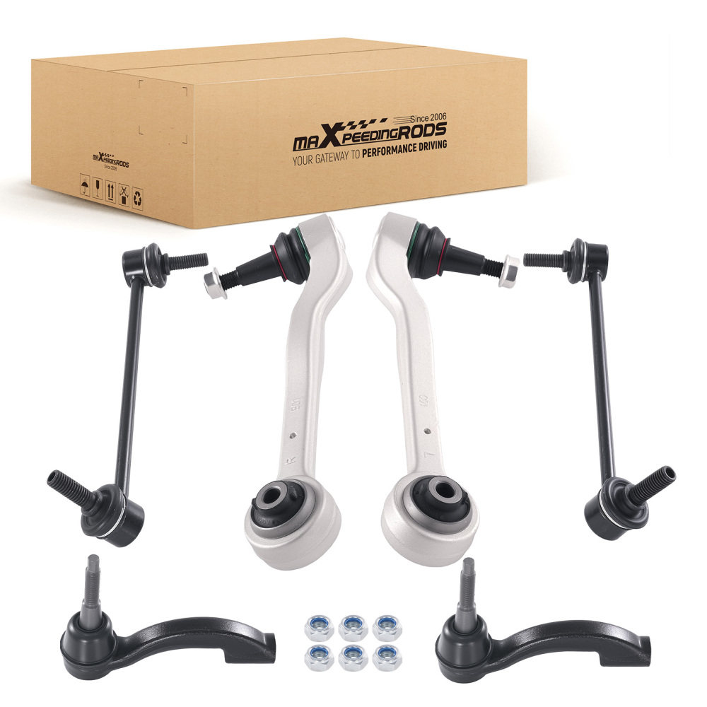 6x Front Lower Rearward Control Arms Tie Rod Kit compatible for Cadillac ATS 2013-2019 AWD