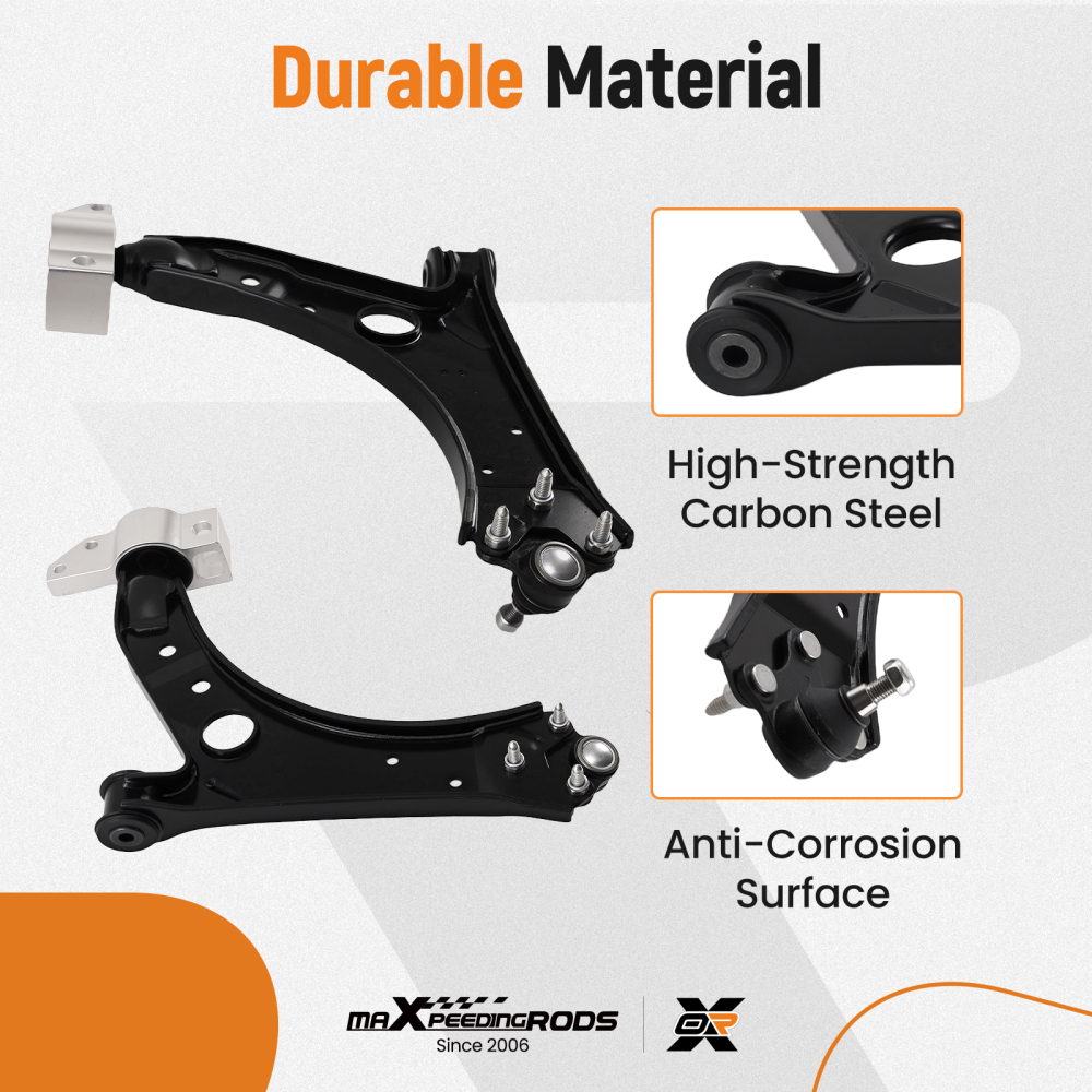 PAIR FRONT LOWER WISHBONE CONTROL ARMS LHRH compatible for VW GOLF MK5 MK6 compatible for AUDI A3 8P compatible for SEAT