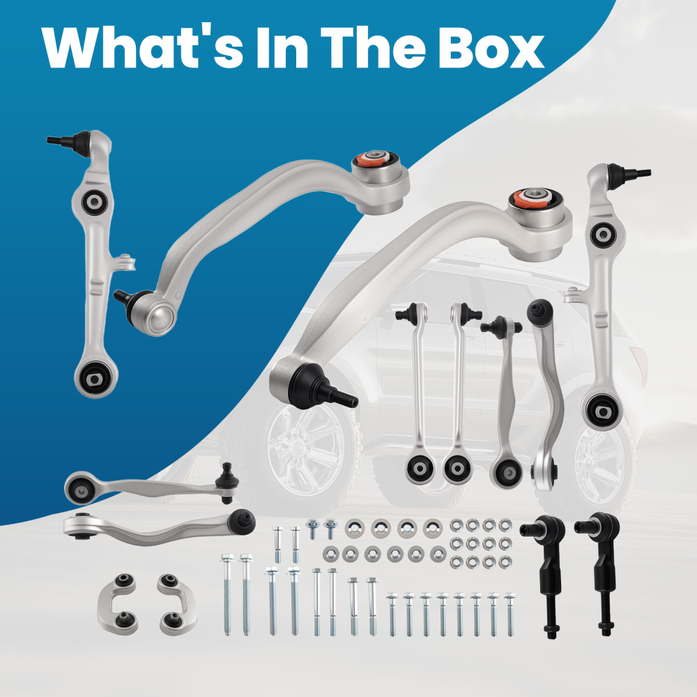 12X WISHBONE CONTROL ARM SUSPENSION SET compatible for AUDI A4 B6 B7 compatible for SEAT EXEO 3R2 3R5 16MM