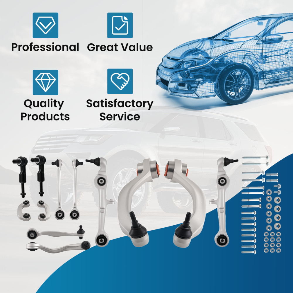 12X WISHBONE CONTROL ARM SUSPENSION SET compatible for AUDI A4 B6 B7 compatible for SEAT EXEO 3R2 3R5 16MM