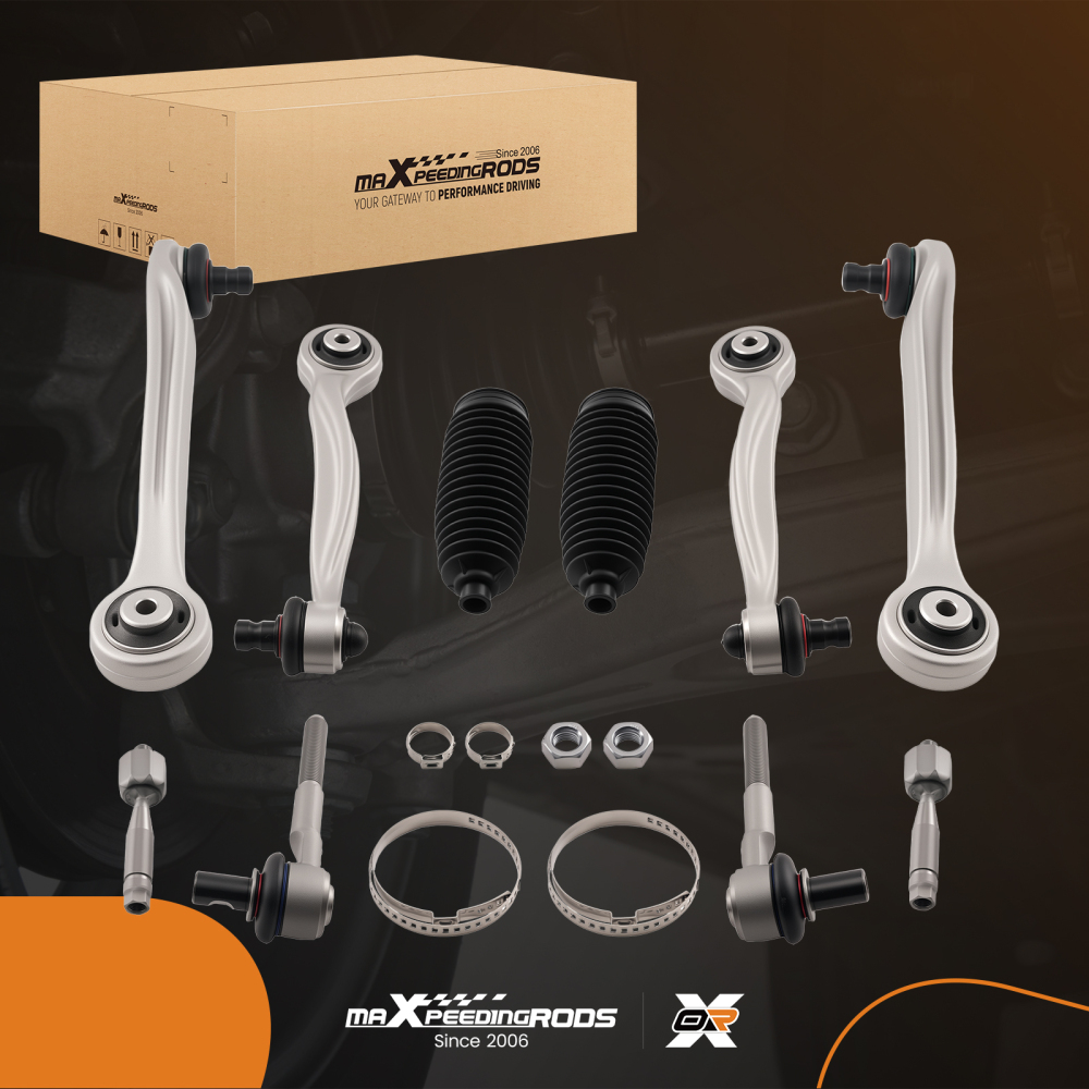 10pc Front Upper Control Arms Outer Inner Tie Rods Kit compatible for Audi A6 Quattro
