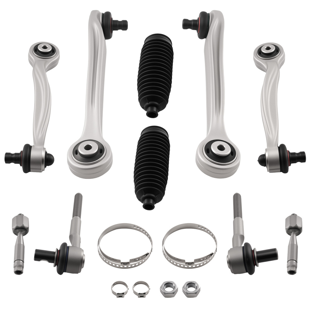 10pc Front Upper Control Arms Outer Inner Tie Rods Kit compatible for Audi A6 Quattro