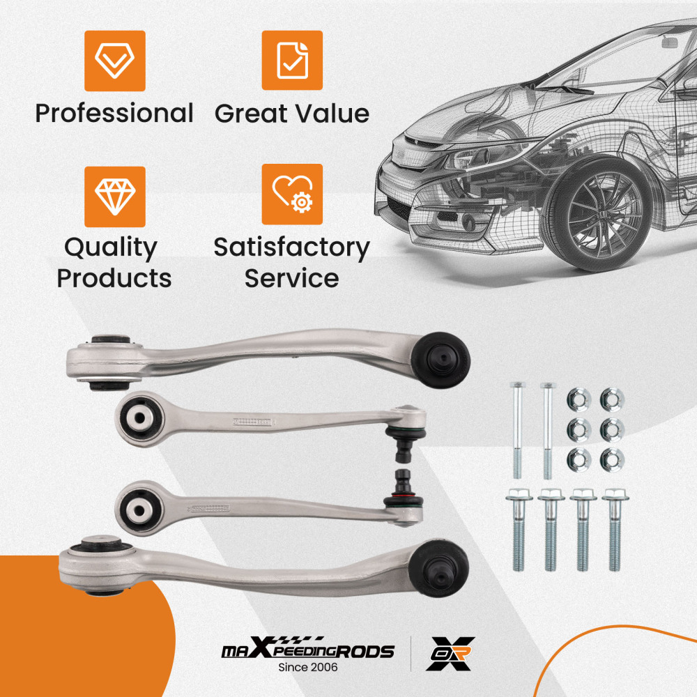4X FRONT UPPER WISHBONE CONTROL ARMS compatible for AUDI A4 B8 8K2 8K5 A5 08-09 8K0407509A