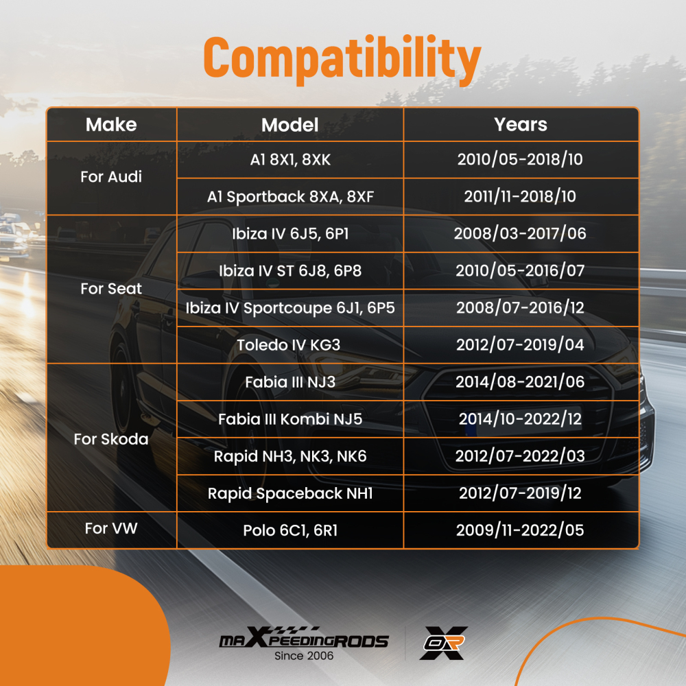 SET DI 4 BRACCI DI CONTROLLO ANTERIORI compatibile per SKODA FABIA MK3 compatibile per AUDI A1 compatibile per SEAT IBIZA compatibile per VW