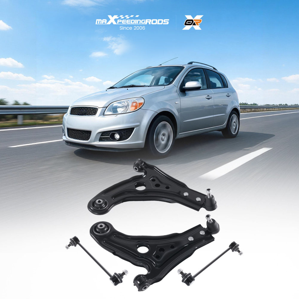 4x Front Lower Control Arms Sway Bar Links for 2004 2005 2006-2011 compatible for Chevy Aveo