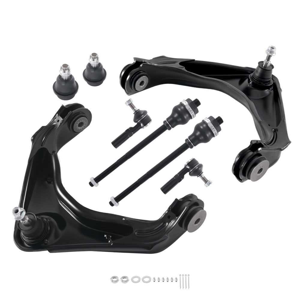 Front Upper Control Arms Tie Rods for 2001-2009 2010 compatible for Chevy Silverado 2500 HD