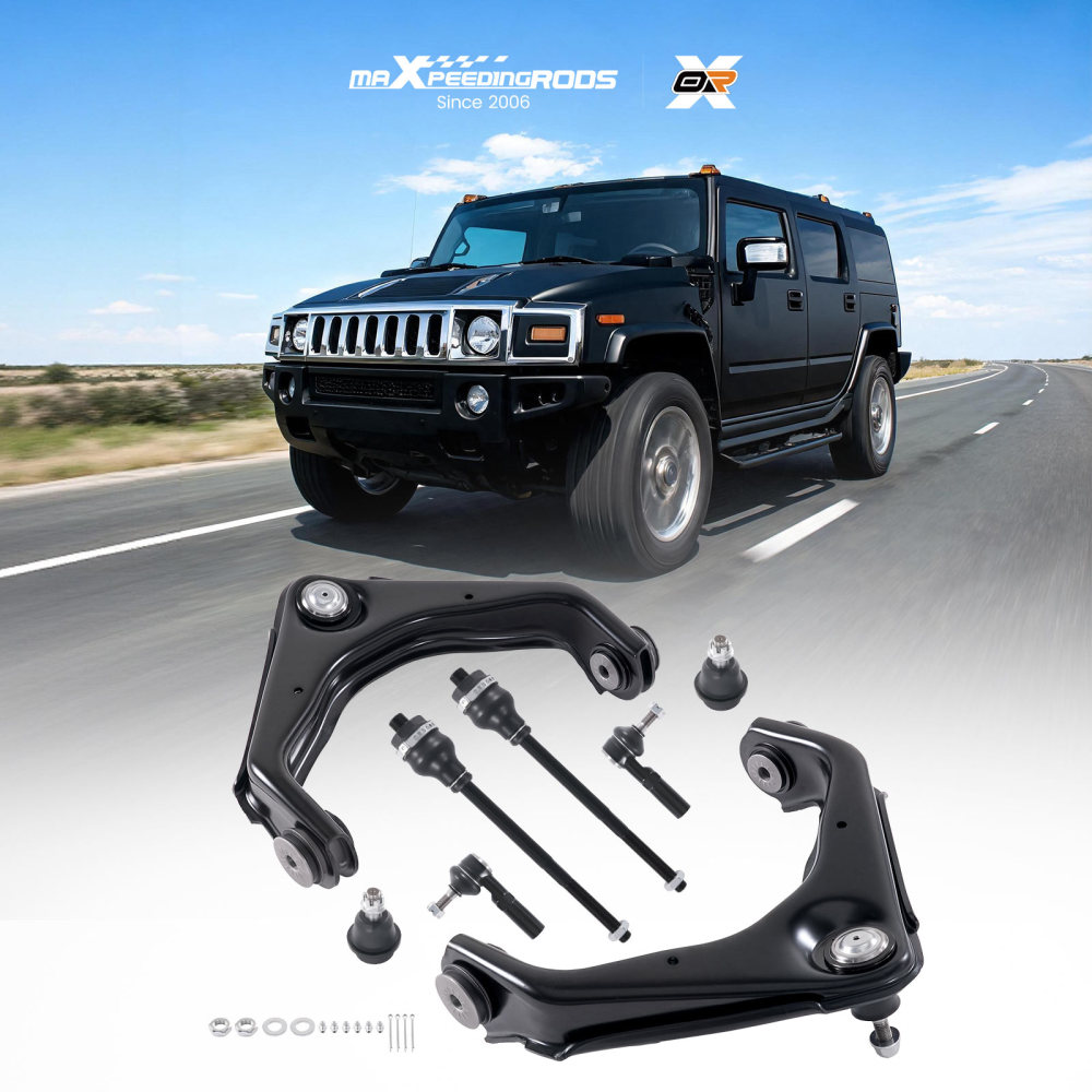 Front Upper Control Arms Tie Rods for 2001-2009 2010 compatible for Chevy Silverado 2500 HD