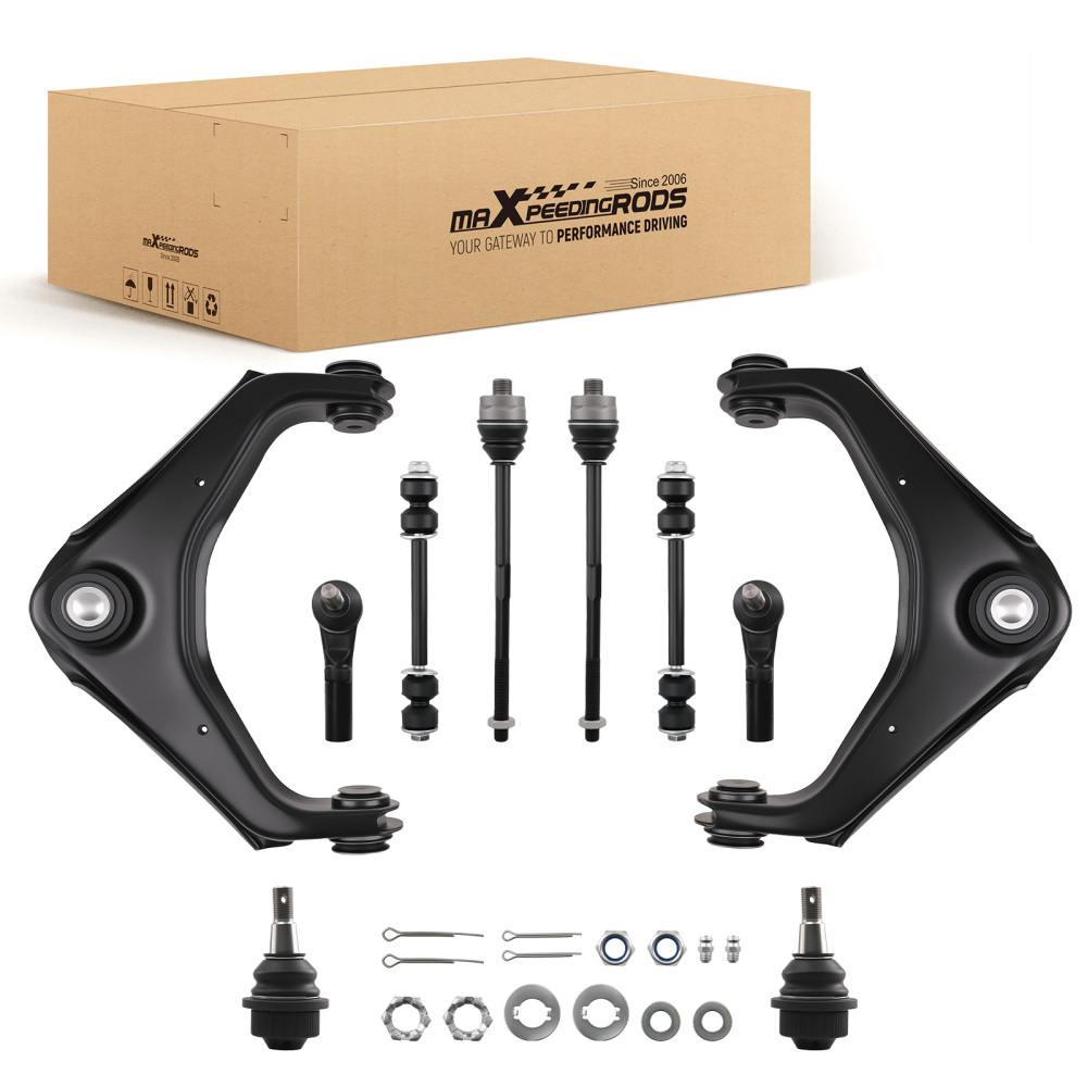 Front Upper Control Arms Sway Bar Tie Rods compatible for Chevy Silverado Sierra 2500 HD