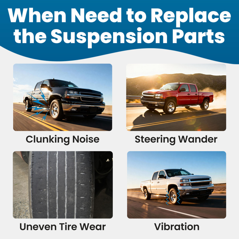 Front Upper Control Arms Sway Bar Tie Rods compatible for Chevy Silverado Sierra 2500 HD