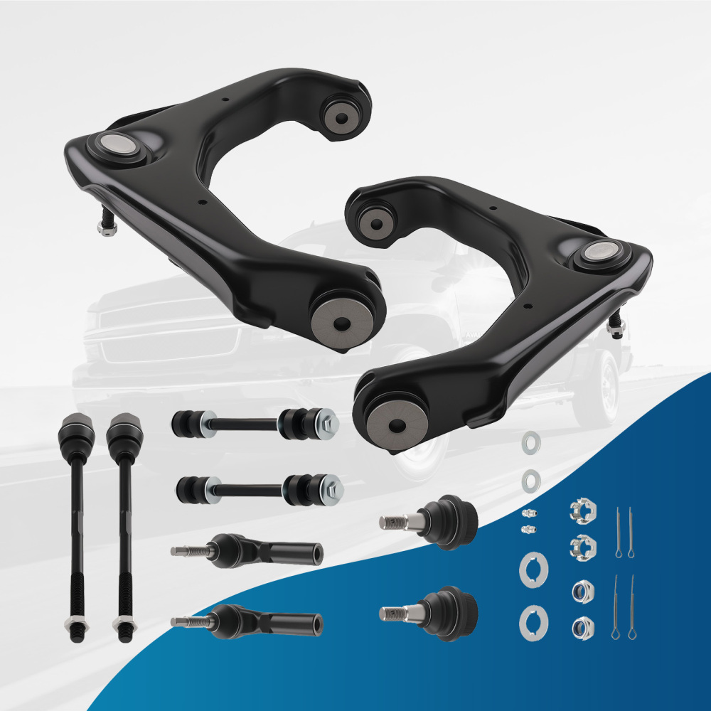 Front Upper Control Arms Sway Bar Tie Rods compatible for Chevy Silverado Sierra 2500 HD