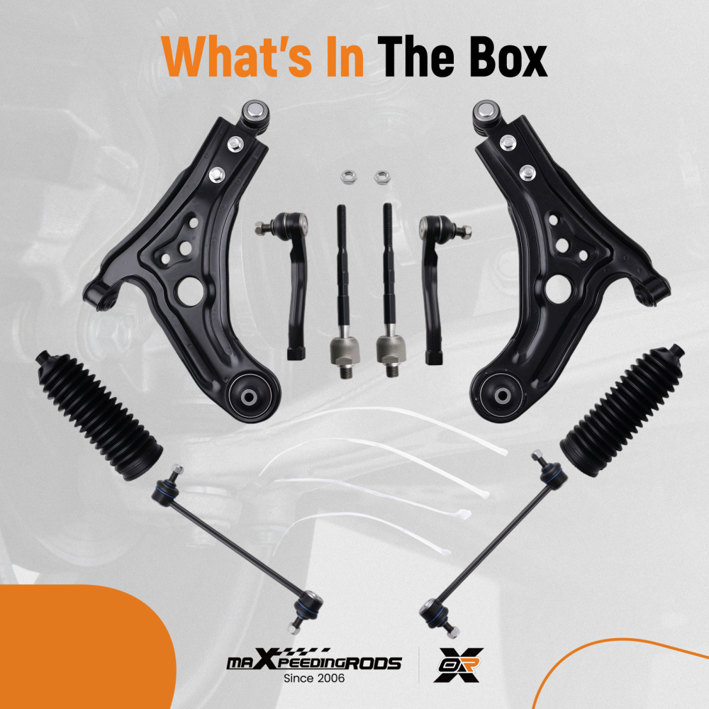 10x Front Lower Control Arms Tie Rods Sway Bar for 2004-2011 compatible for Chevy Aveo Aveo5