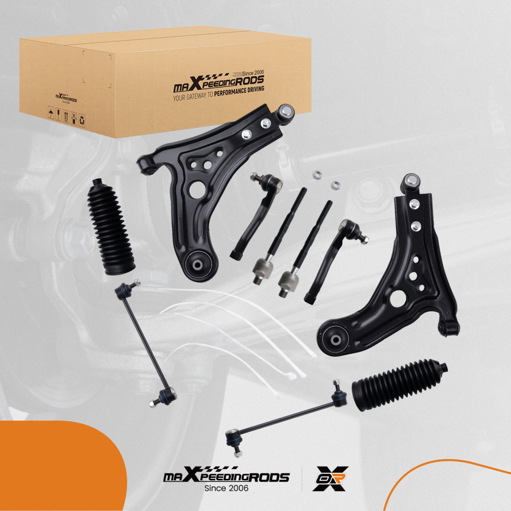 10x Front Lower Control Arms Tie Rods Sway Bar for 2004-2011 compatible for Chevy Aveo Aveo5