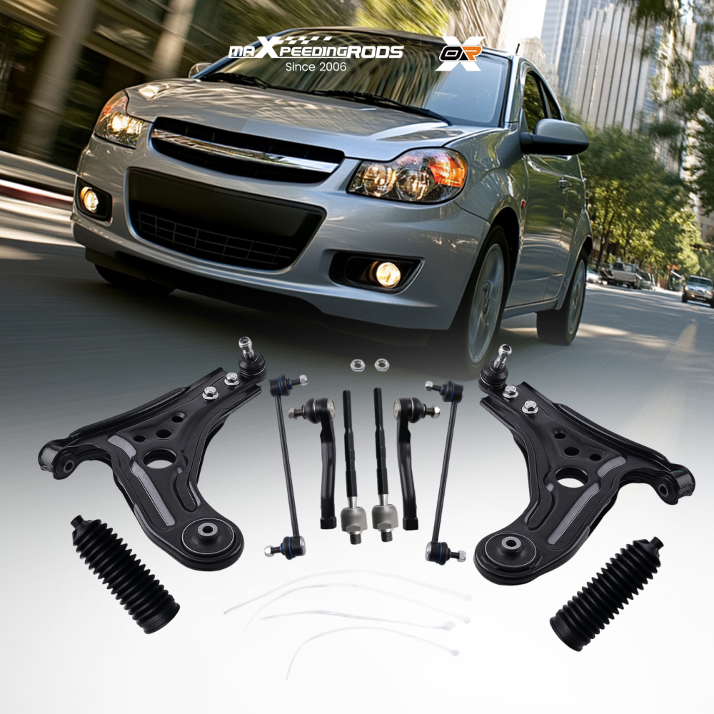 10x Front Lower Control Arms Tie Rods Sway Bar for 2004-2011 compatible for Chevy Aveo Aveo5