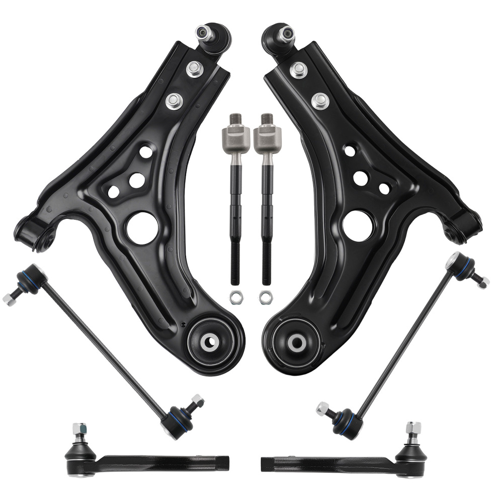 8pcs Front Lower Control Arm Sway Bar Tie Rod Kit for 2004-2011 compatible for Chevrolet Aveo
