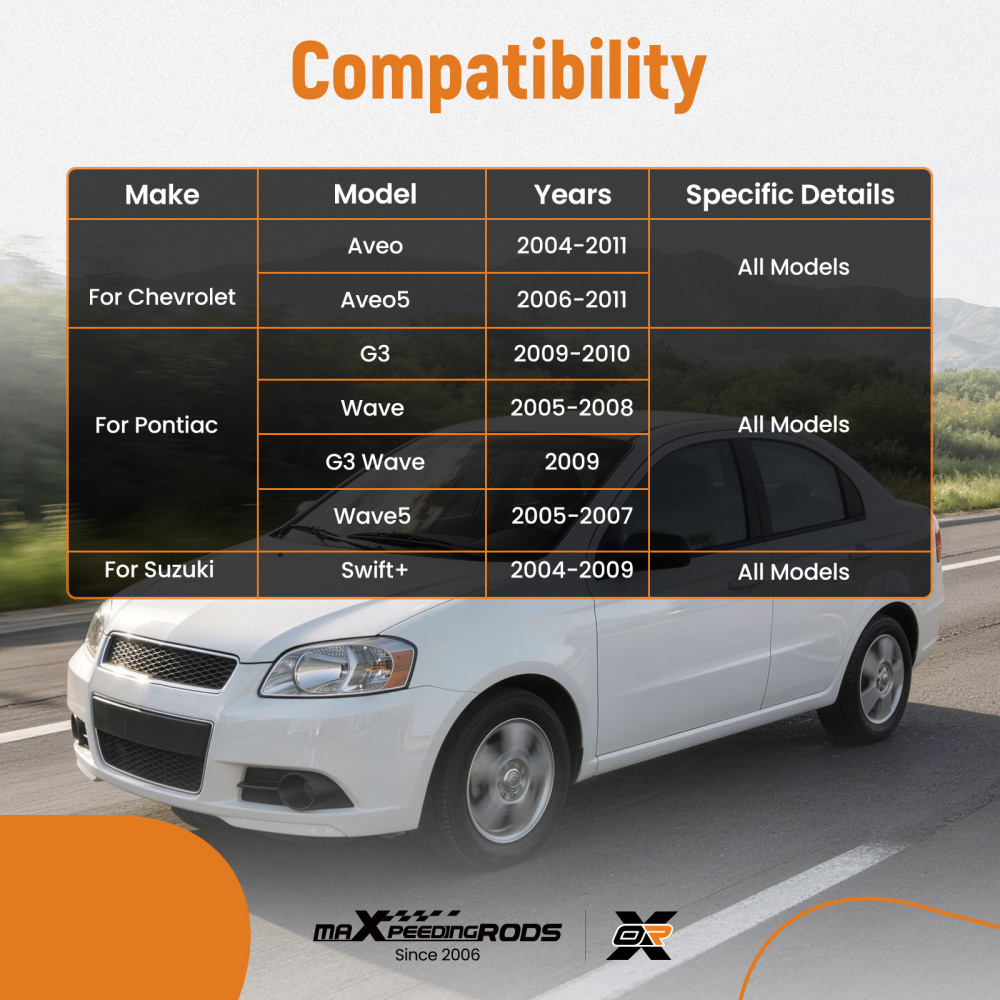 8pcs Front Lower Control Arm Sway Bar Tie Rod Kit for 2004-2011 compatible for Chevrolet Aveo