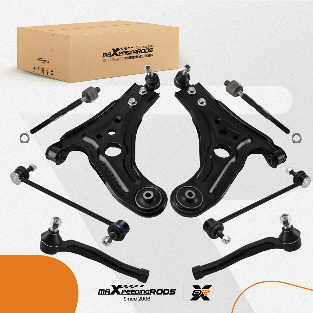 8pcs Front Lower Control Arm Sway Bar Tie Rod Kit for 2004-2011 compatible for Chevrolet Aveo