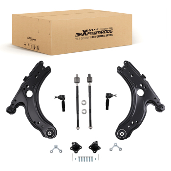 8x Front Lower Control Arms Set Tie Rod End compatible for VW Beetle compatible for Golf Jetta 1998-10