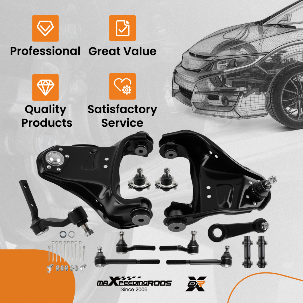 12x Front Upper Control Arms w/ Ball Joint compatible for Chevy Blazer S10 compatible for GMC Jimmy Sonoma