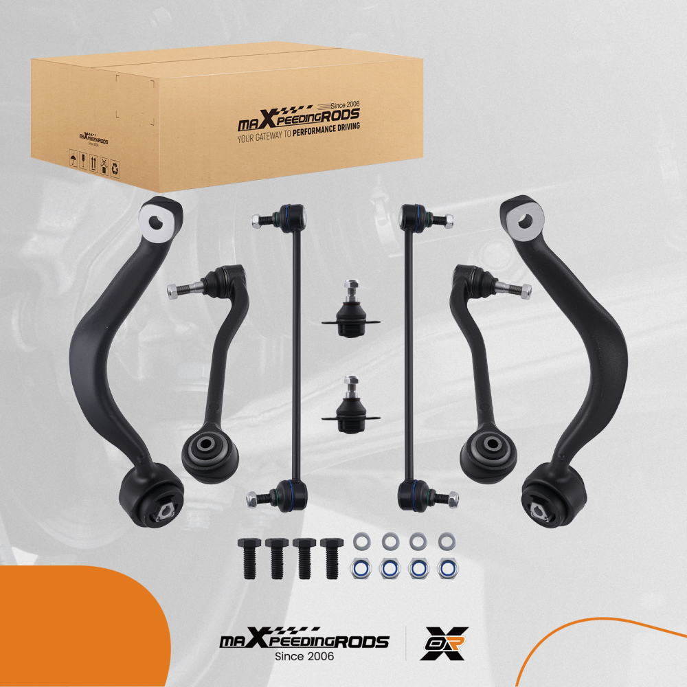 SET DI 8 BRACCI DI CONTROLLO W/ BULLONI ANTERIORI SINISTRO+DESTRO compatibile per BMW X5 E53