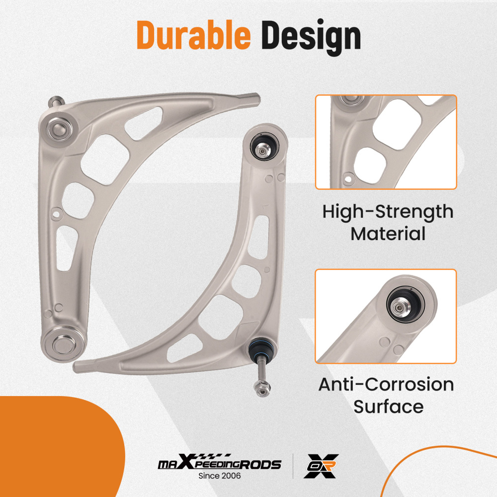 Front Rear Control Arm Assembly compatible for BMW 3-Series E46 Z4 w/ Ball Joints Tie Rod