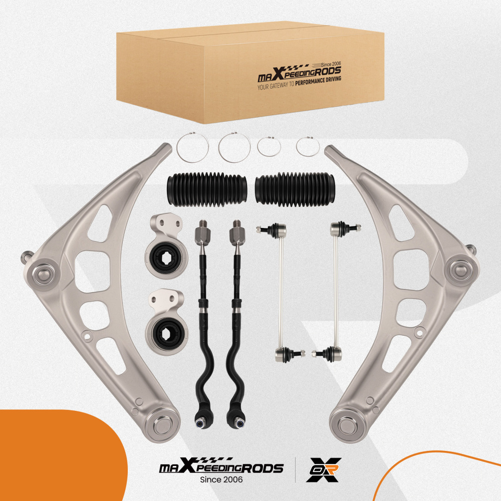 Front Rear Control Arm Assembly compatible for BMW 3-Series E46 Z4 w/ Ball Joints Tie Rod