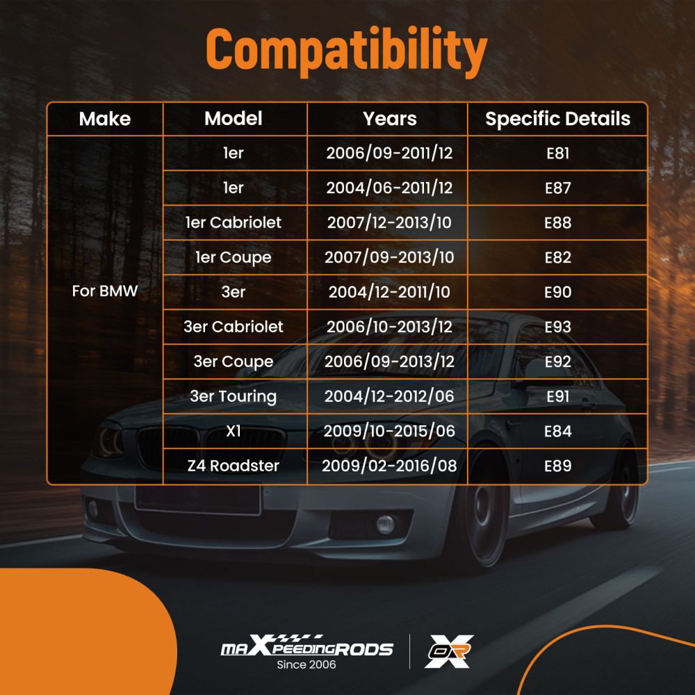 6 PEZZI BRACCIO DI CONTROLLO ANTERIORE compatibile per BMW 1ER E81 E87 E88 3ER E90 E91 X1 Z4