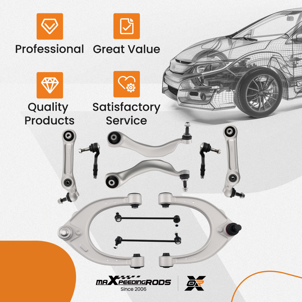 KIT DE BRAS DE CONTRÔLE AVANT GAUCHE + DROIT compatible pour BMW F07 F10 F11 F12 F13 F01 F02