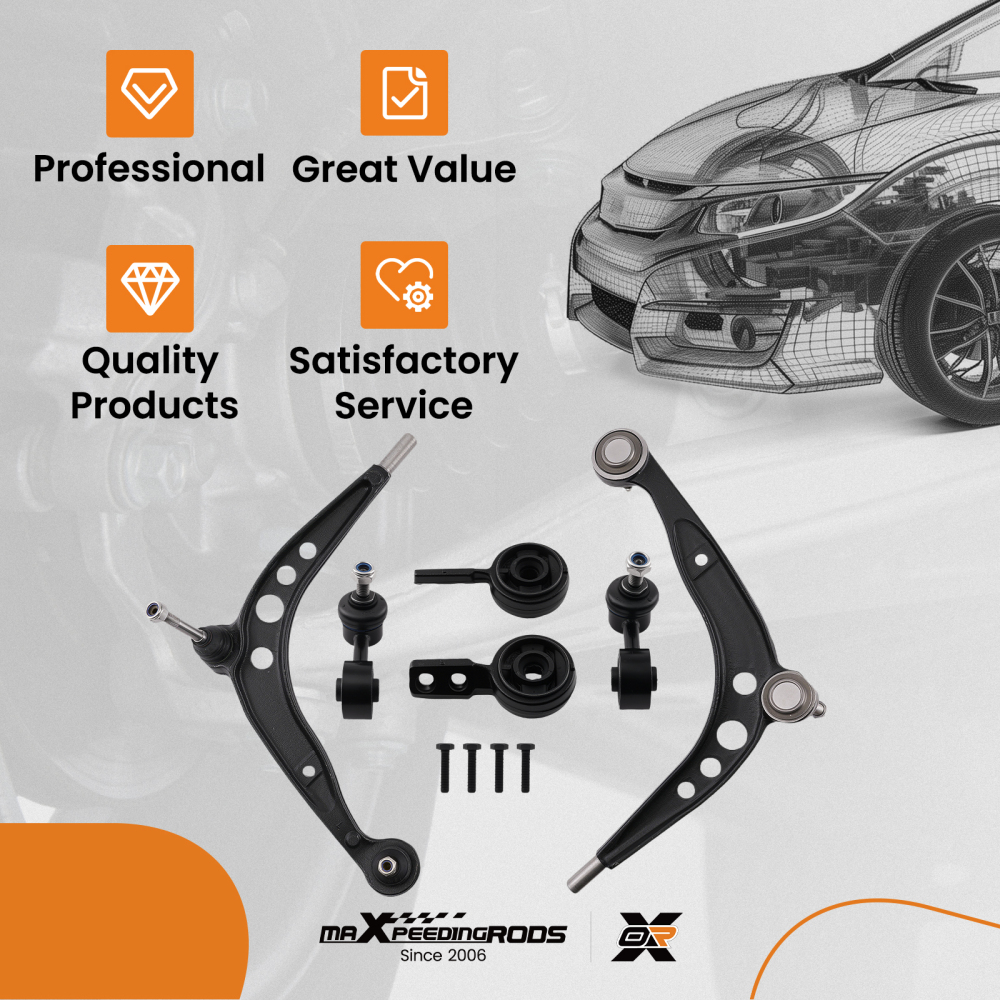 6 PEZZI BRACCI DI CONTROLLO ANTERIORI compatibile per BMW SERIE 3 CABRIOLET TOURING E30 Z1