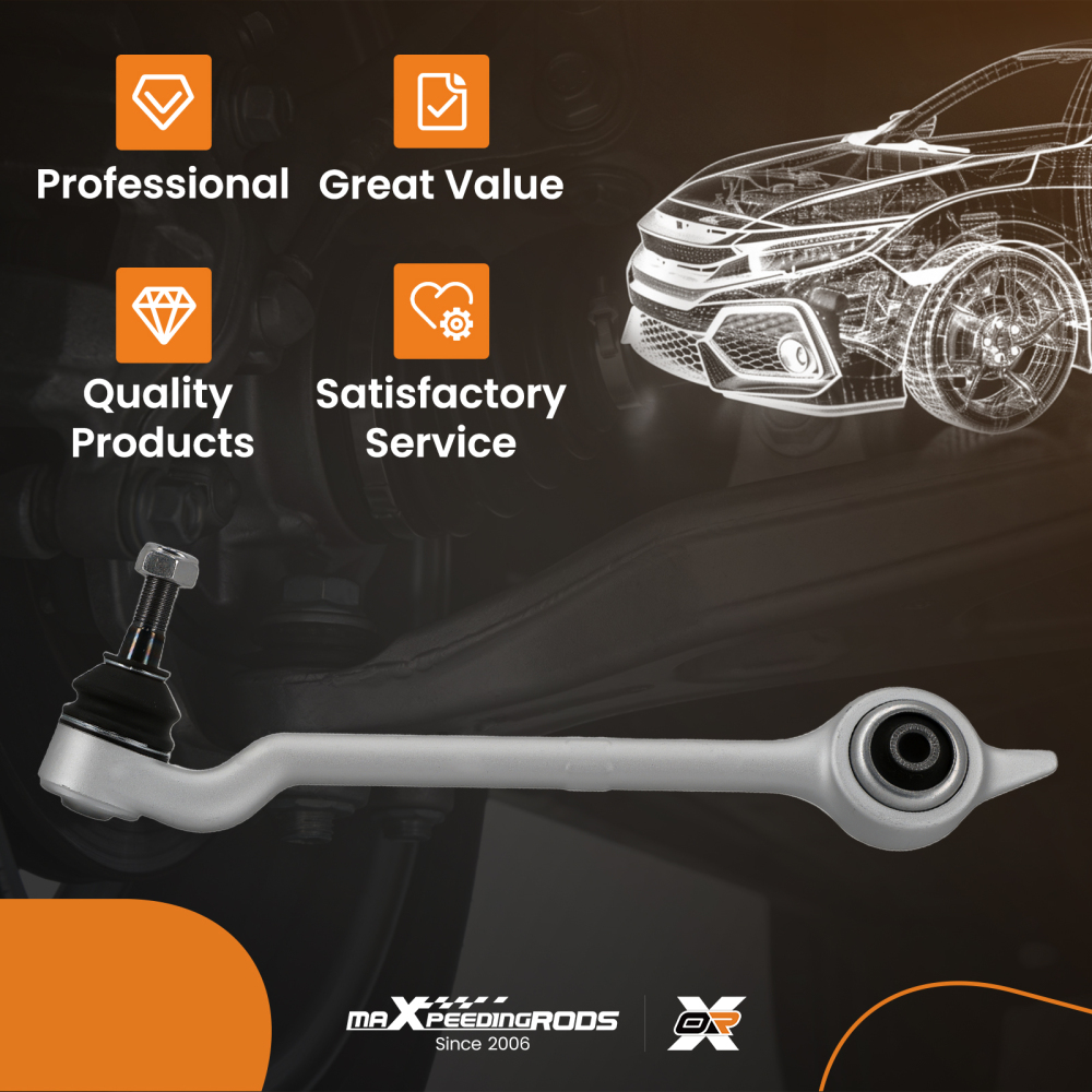 Front Lower Rearward Control Arm Assembly compatible for BMW E39 525i 528i 530iLeft