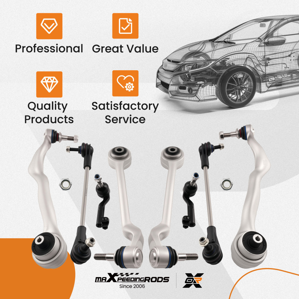 8pcs Front Control Arm Ball Joint Sway Bar Link Tie Rods compatible for BMW 430i 440i F30