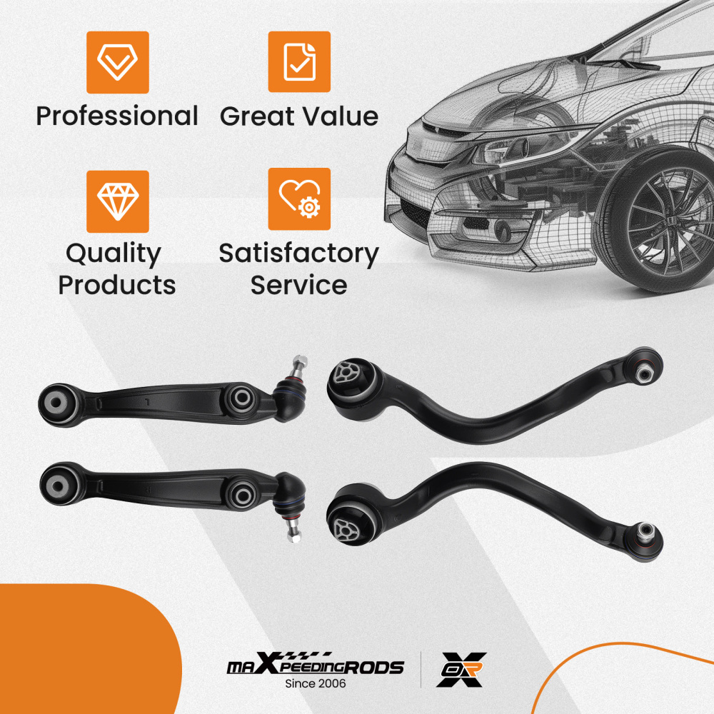 Front Lower Forward Rearward Control Arms Set compatible for BMW X5 2014-2018 X6 2015-2019