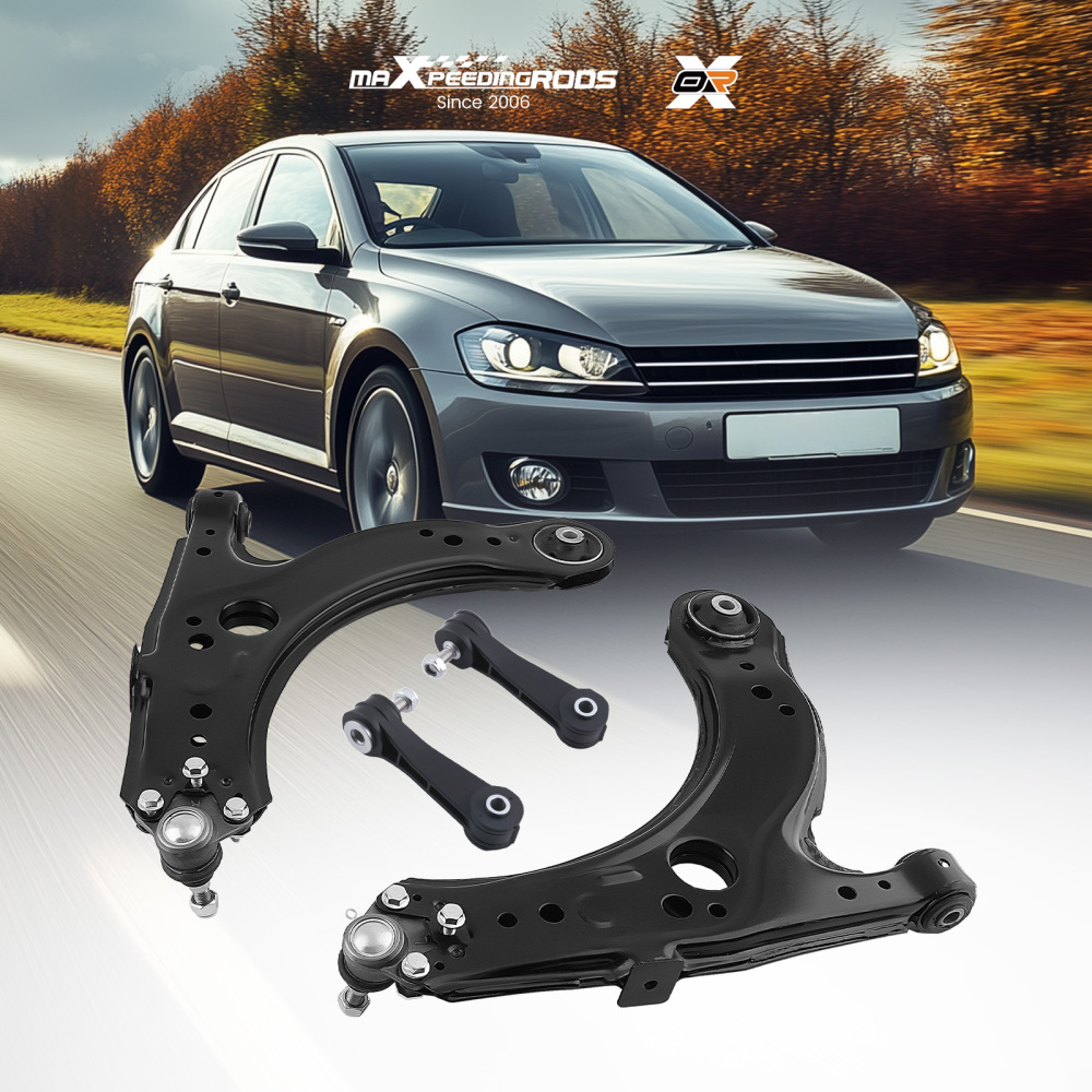 4PCS FRONT LOWER WISHBONES CONTROL ARMS compatible for VW GOLF BORA NEW BEETLE 1J0407151C