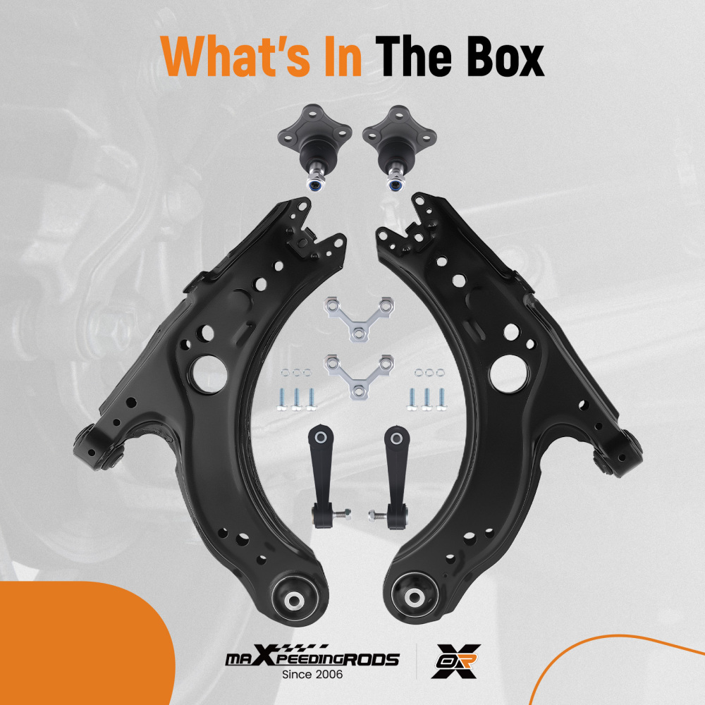 4PCS FRONT LOWER WISHBONES CONTROL ARMS compatible for VW GOLF BORA NEW BEETLE 1J0407151C