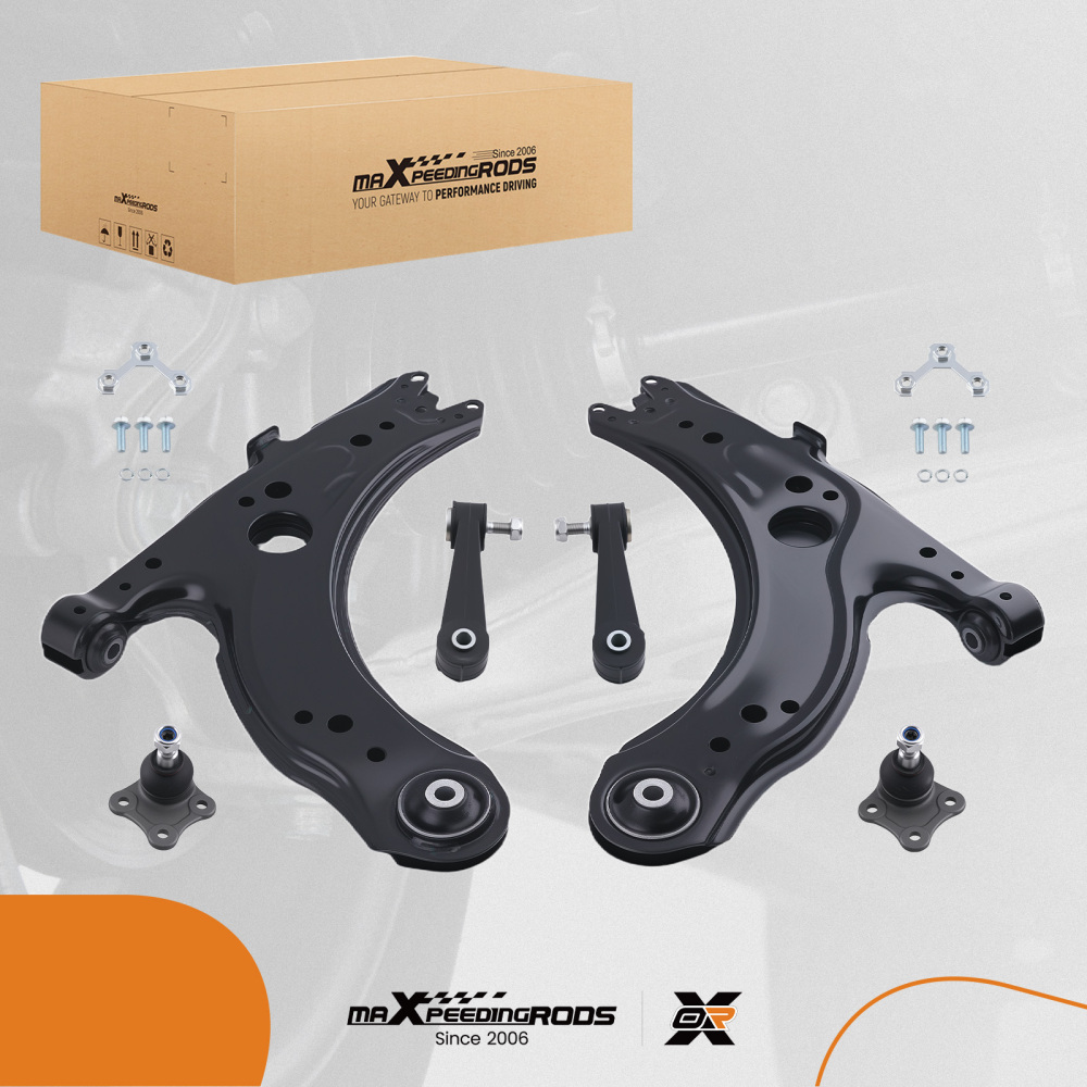 4PCS FRONT LOWER WISHBONES CONTROL ARMS compatible for VW GOLF BORA NEW BEETLE 1J0407151C