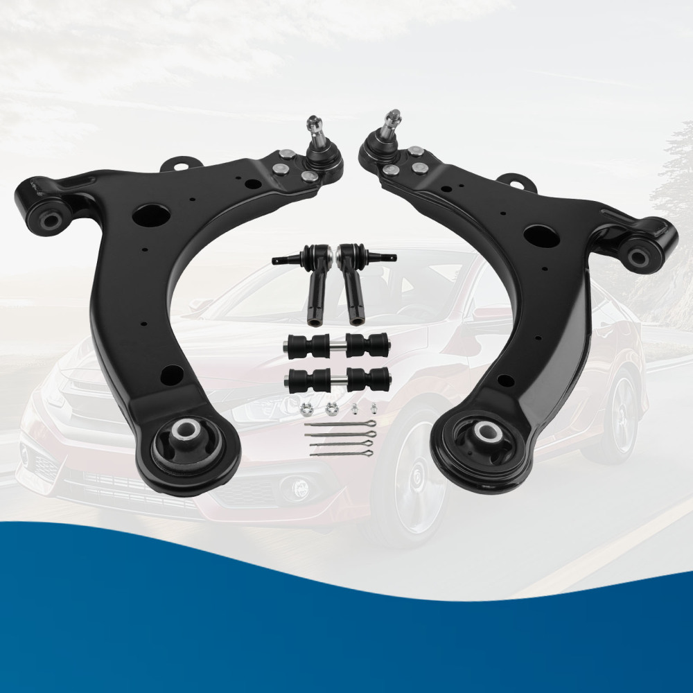 6x Front Lower Control Arm Sway Bar Outer Tie Rod compatible for Chevrolet Impala 2000-2013