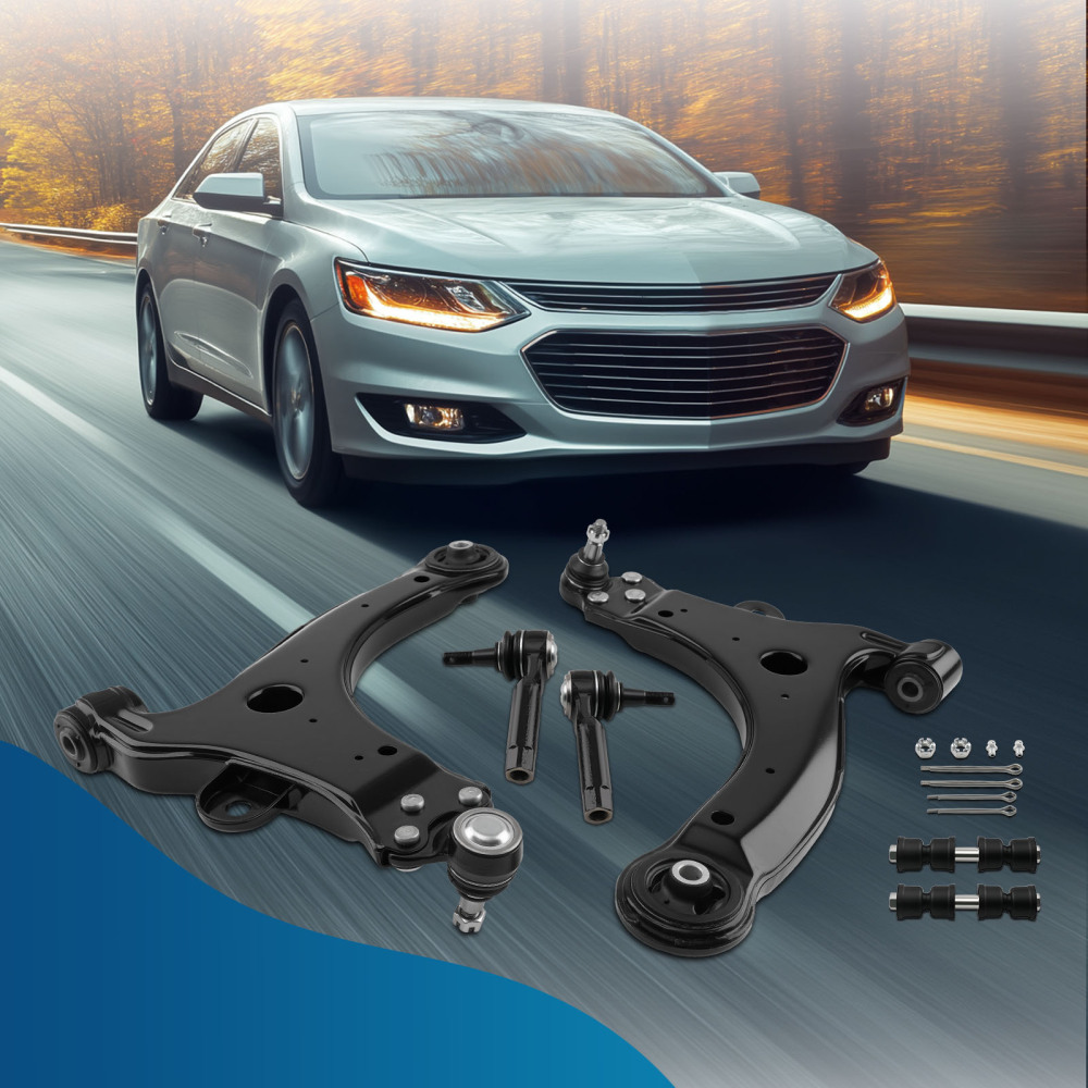 6x Front Lower Control Arm Sway Bar Outer Tie Rod compatible for Chevrolet Impala 2000-2013