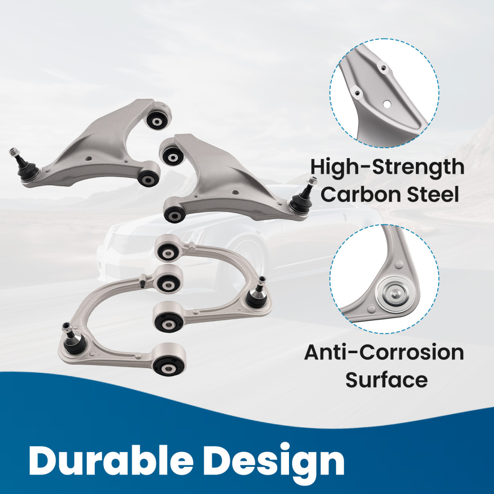 Front UpperLower Control Arms Ball Joints for 2008 2009 - 2013 compatible for Cadillac CTS