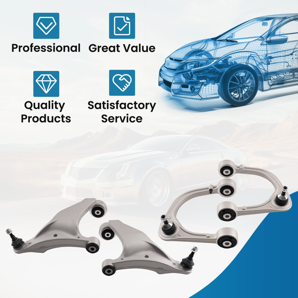 Front UpperLower Control Arms Ball Joints for 2008 2009 - 2013 compatible for Cadillac CTS
