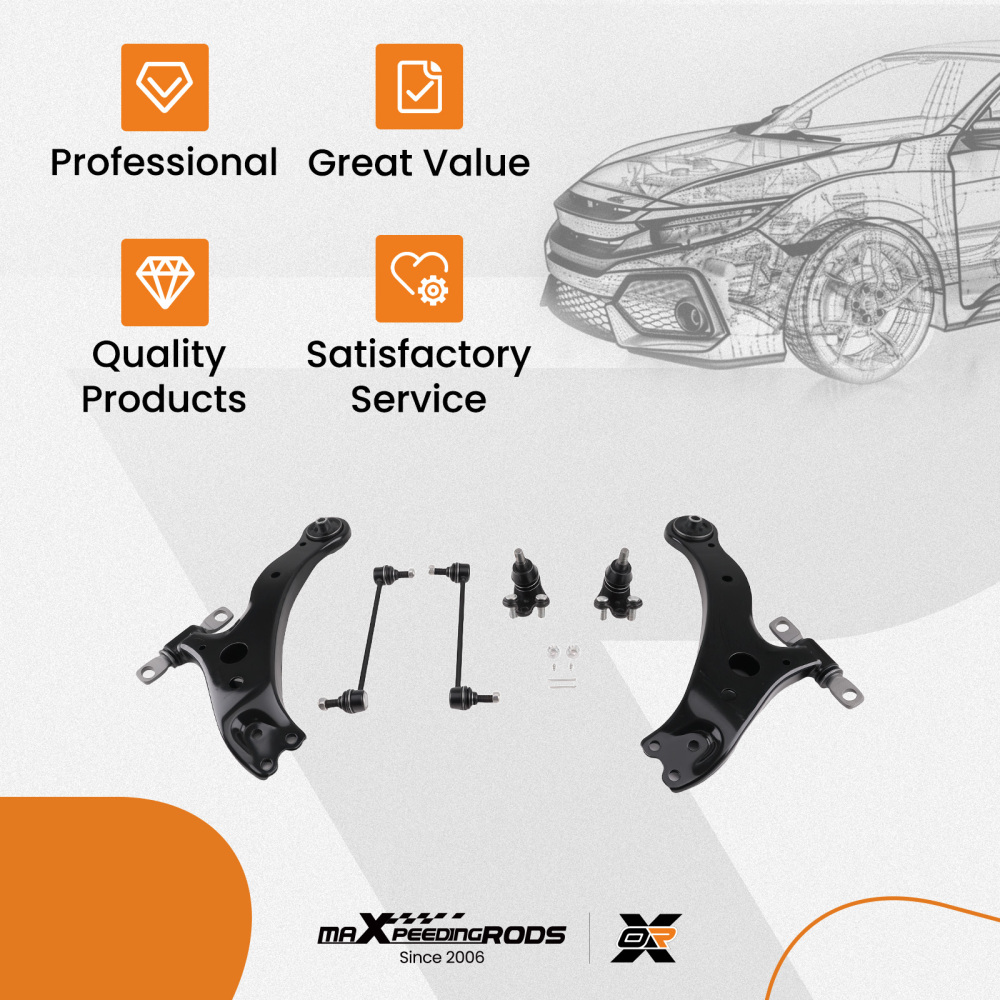 8x Front Lower Control Arm CV Axle Shaft compatible for Toyota Camry 2002-06 Solara 2004-08