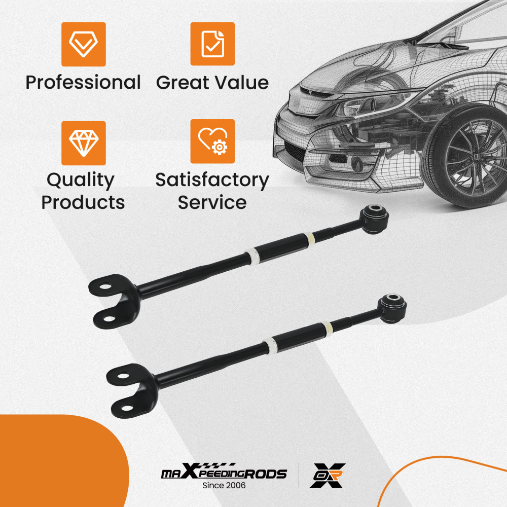 2x Rear Lower Rearward Control Arm compatible for Camry Avalon compatible for Highlander Lexus ES350 07-12