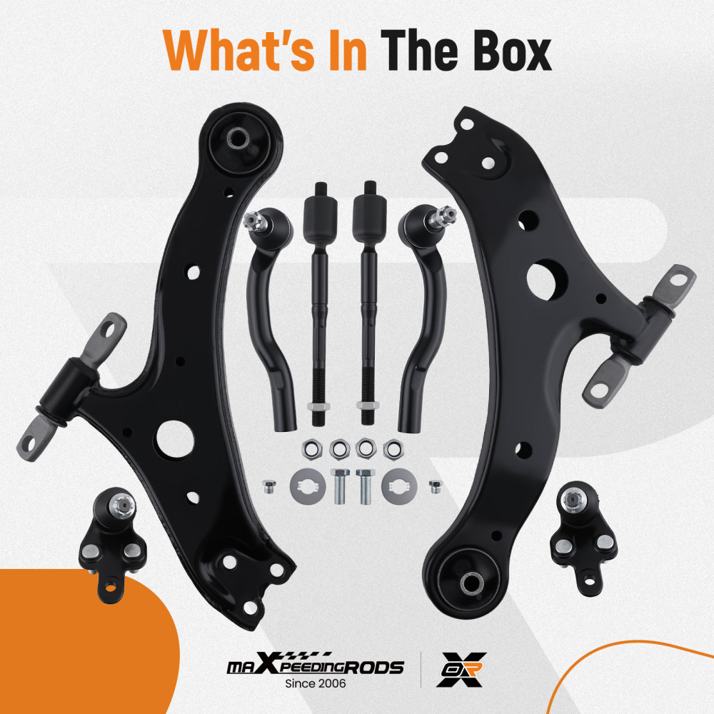 8x Lower Control Arm Ball Joint Tie Rod compatible for Toyota Camry Solara 2004-08 ES80602