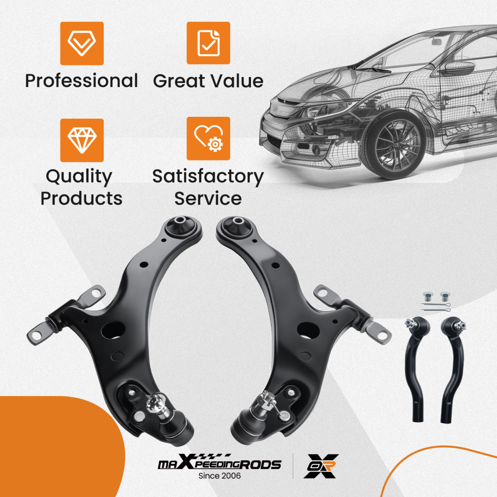 6x Driver Passenger Front Lower Control Arm compatible for Toyota Camry Avalon 2007-2011