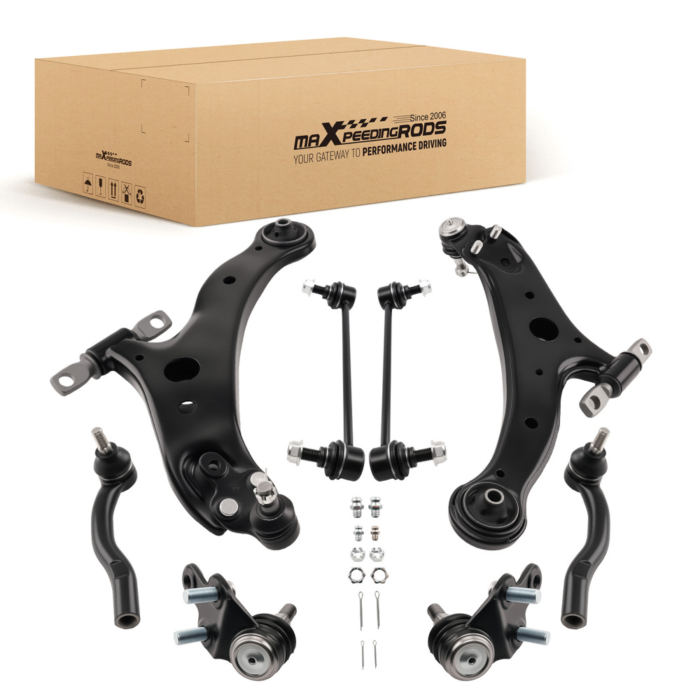 8x Front Lower Control Arm w/Ball Joint Sway Bar Link compatible for Toyota Camry 2007-2011