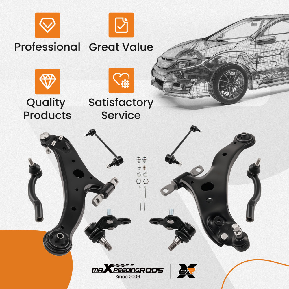 10x Front Lower Control Arm CV Axle Shaft Stabilizer Link compatible for Toyota Camry 07-09