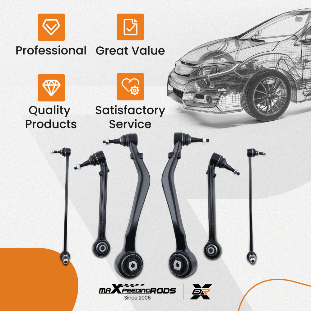 6pcs Front Lower Control Arms Sway Bar Links Kit For 2010-2015 compatible for Chevrolet Camaro