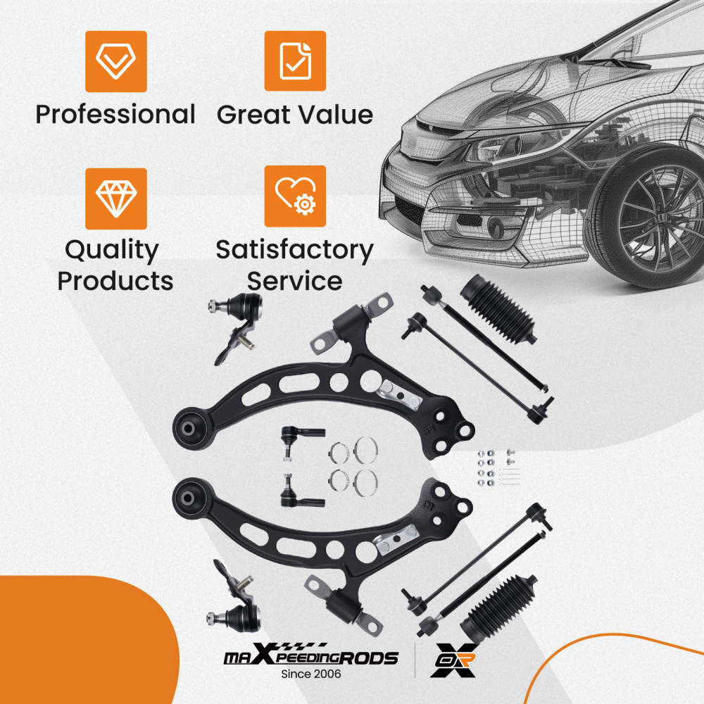 8PC Control Arm Kit compatible for Lexus ES300 1997-2001 K640191 K640192 Tie Rod Ends