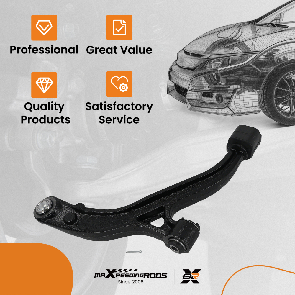 Front Lower Driver Side Control Arm with Ball Joint for 2001 - 07 compatible for Dodge Caravan