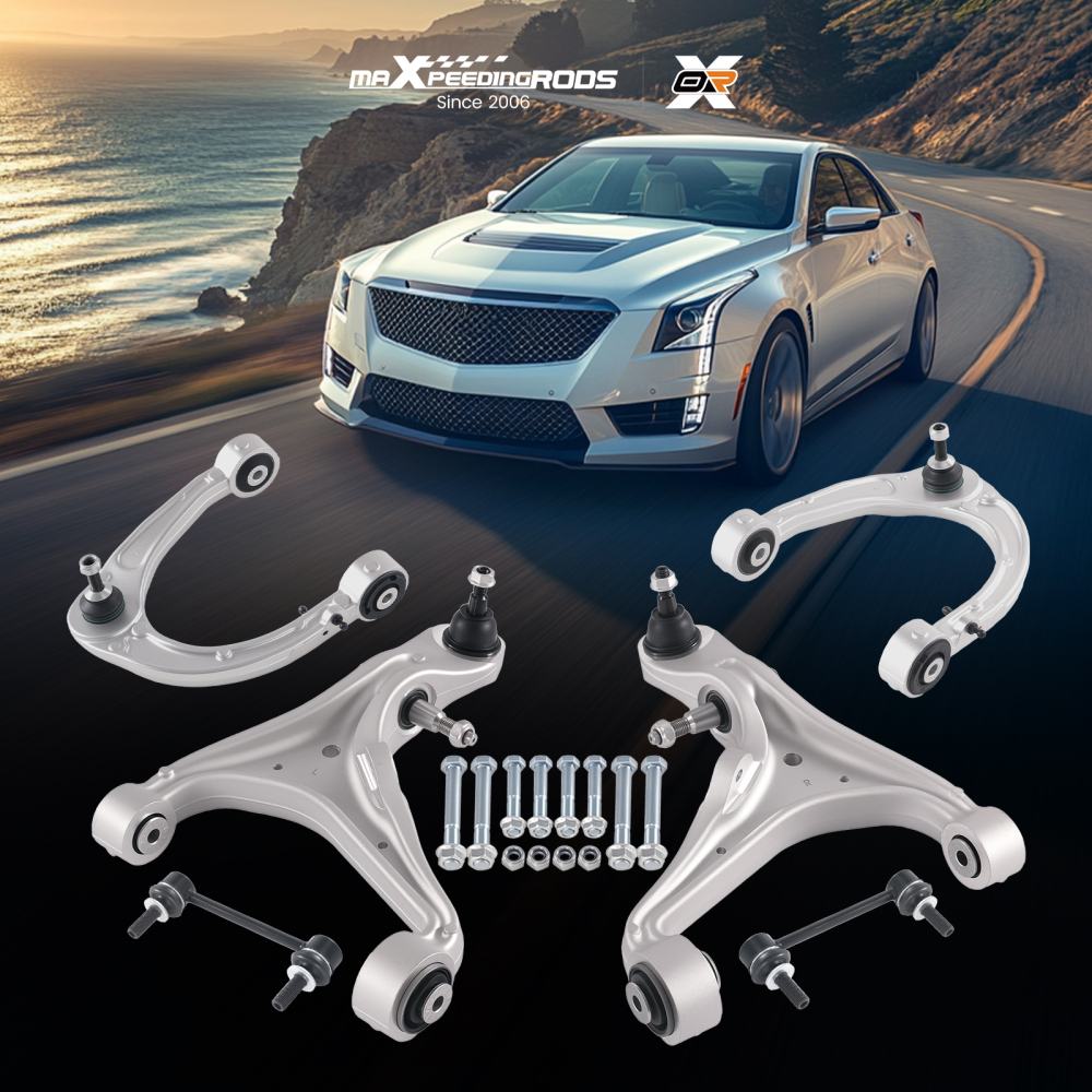 6x Front Control Arms w/ Ball Joint Sway Bar Kit compatible for Cadillac CTS 2008-2014 AWD